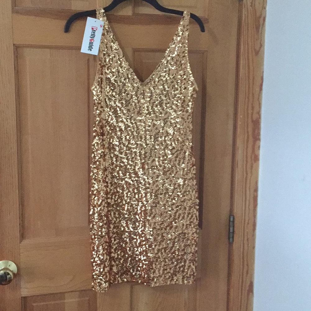 Gold sequin dress
